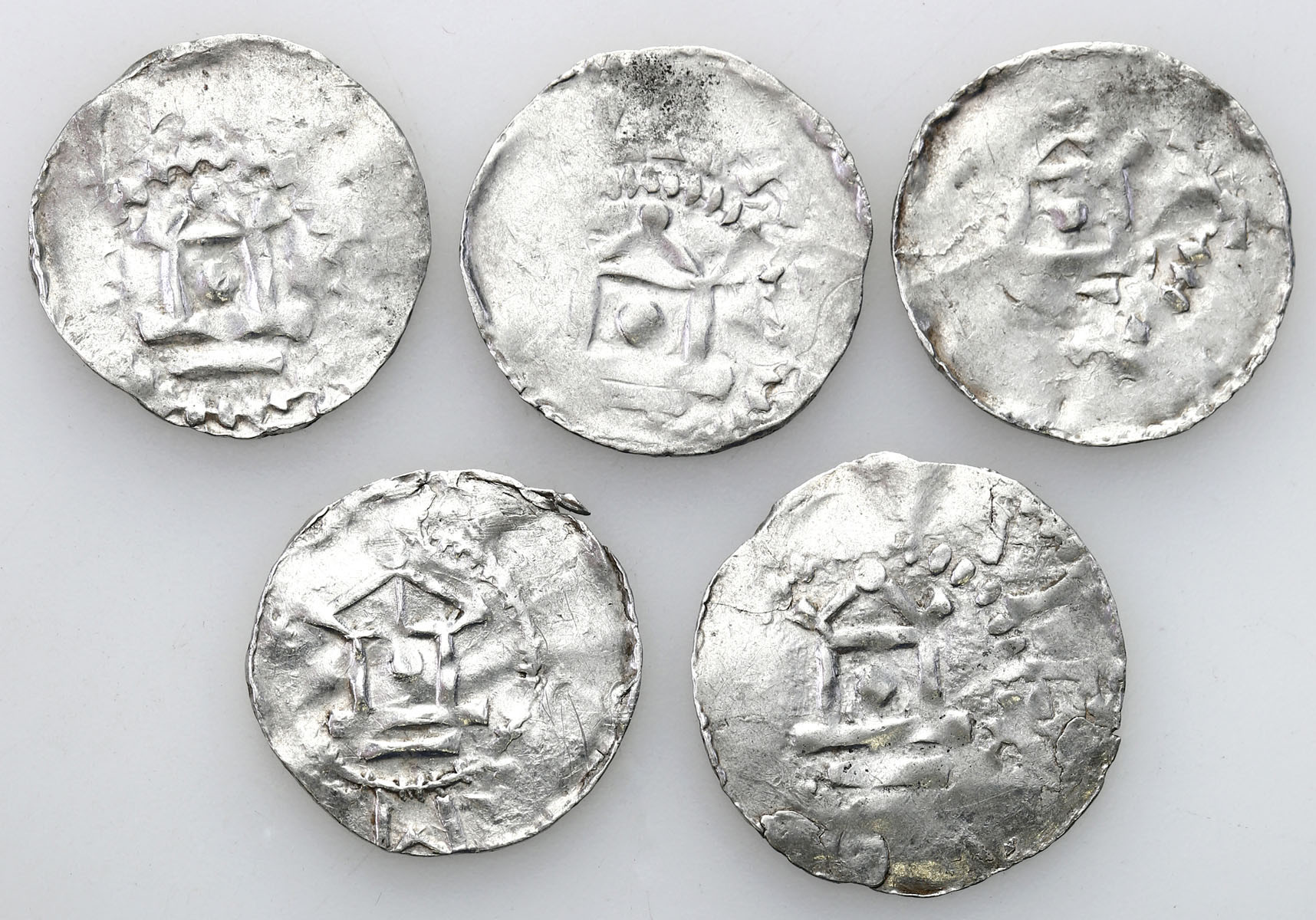Niemcy, Frankonia - Wormacja. Denar X/XI wiek, zestaw 5 monet